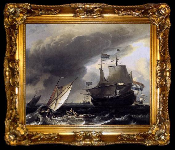 framed  Ludolf Bakhuizen Dutch Vessels on the Sea at Amsterdam, ta009-2
